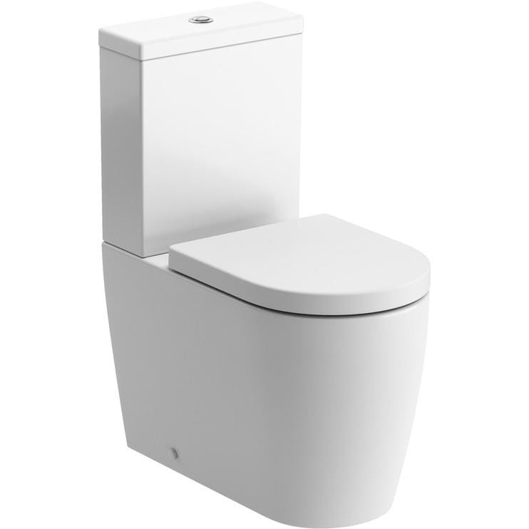 Aquarius Bathrooms Close Coupled Toilet Aquarius Emma Rimless ProFlush Short Projection Fully Shrouded Close Coupled Toilet with Soft Close Seat