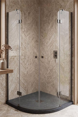 Aquarius Bathrooms Quadrant Shower Tray Aquarius Urbano Slimline 33mm Slate Effect Quadrant Stone Resin Shower Tray in Black Slate
