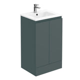 Aquarius Bathrooms Floor Standing Vanity Unit 500mm Aquarius Halite Waterproof Grey Vanity Unit and 1TH Basin