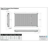 Aquarius Type 21 Compact Panel Radiator In Gloss White