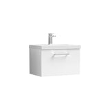 Aquarius Wall Mounted Vanity Unit Aquarius Brisbane 600mm Wall Hung 1 Drawer Vanity Unit with 1 Tap Hole Mid Edge Basin
