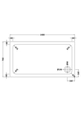 Aquarius Bathrooms Quadrant Shower Tray 1400x760mm Aquarius Urbano 45mm Rectangular Stone Resin Anti Slip Shower Tray