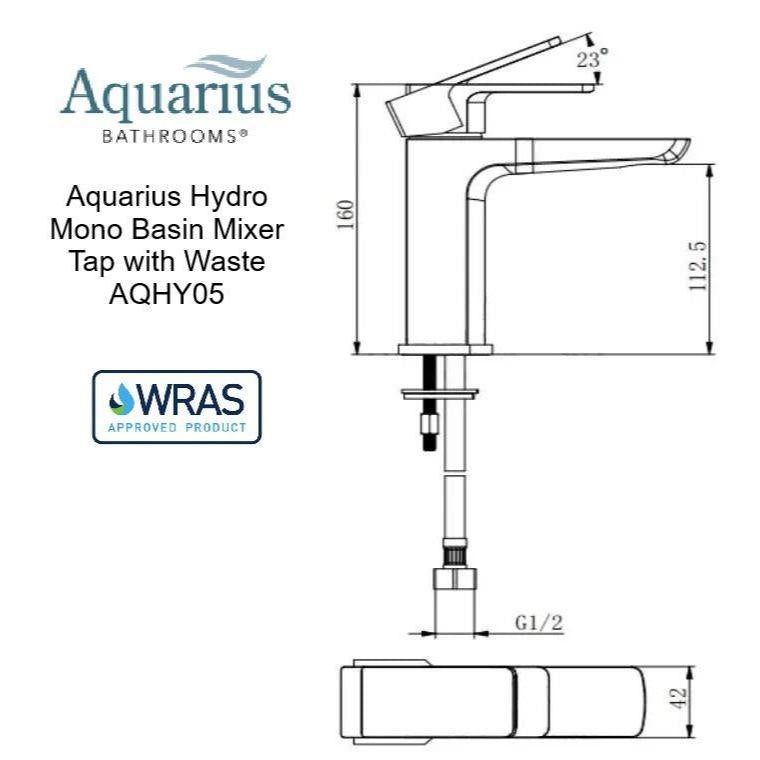 Aquarius Hydro Mono Basin Mixer Tap with Waste