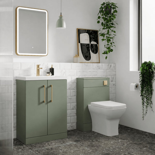 Aquarius WC Back To Wall Unit Satin Green Aquarius Brisbane 500mm WC Toilet Back to Wall Unit