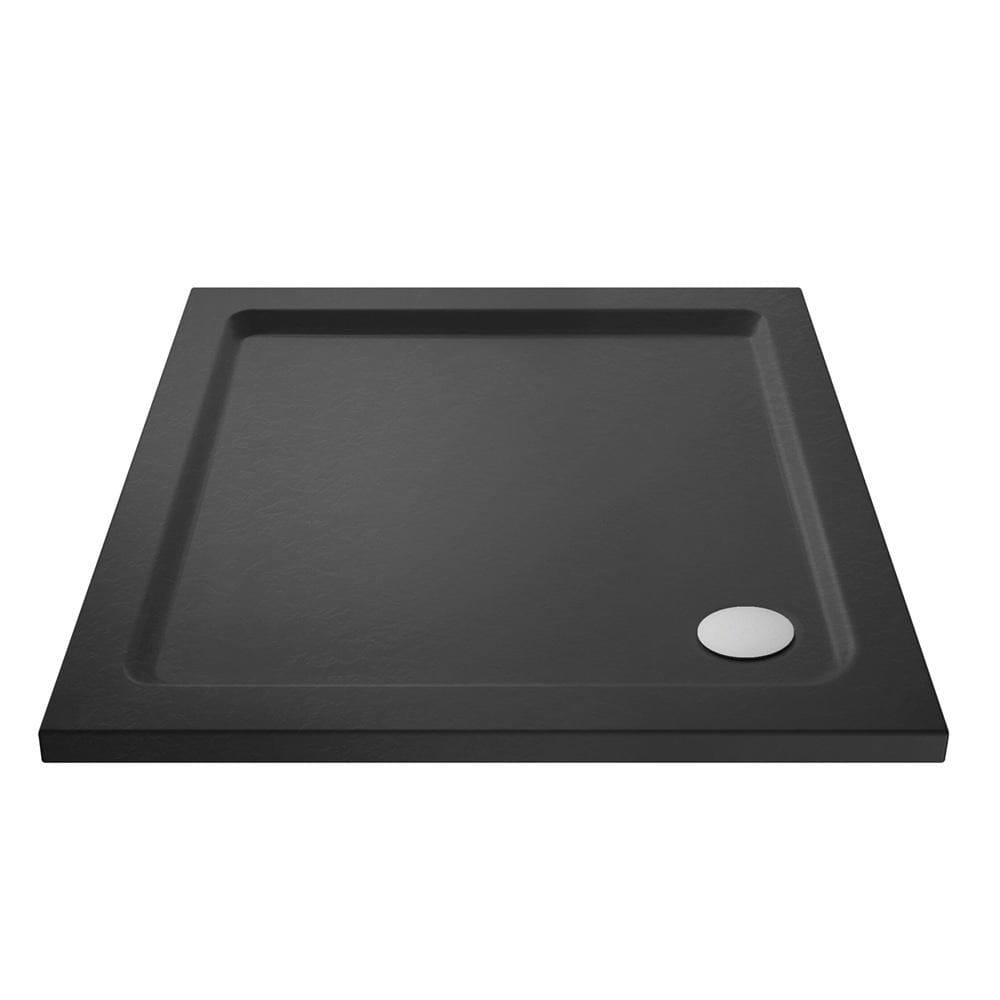 Aquarius Bathrooms Square Shower Tray 700x700mm Aquarius Urbano Square 45mm Stone Resin Shower Tray in Slate Grey