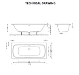 Aquarius Agar Double Ended Standard Bath