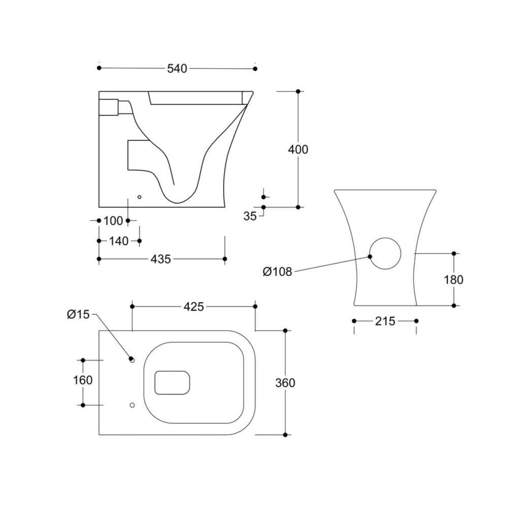 Aquarius Bathrooms Back To Wall Toilet Aquarius Sequoia Back To Wall Rimless Toilet with Wrapover Soft Close Seat