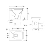 Aquarius Bathrooms Back To Wall Toilet Aquarius Sequoia Back To Wall Rimless Toilet with Wrapover Soft Close Seat