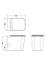 Aquarius Bathrooms Back To Wall Toilet Aquarius Aspect Rimless Back to Wall Square Toilet with Soft Close Seat