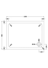 Aquarius Bathrooms Rectangle Shower Tray 1200x900mm Aquarius Urbano Rectangular 45mm Stone Resin Shower Tray in Slate Grey