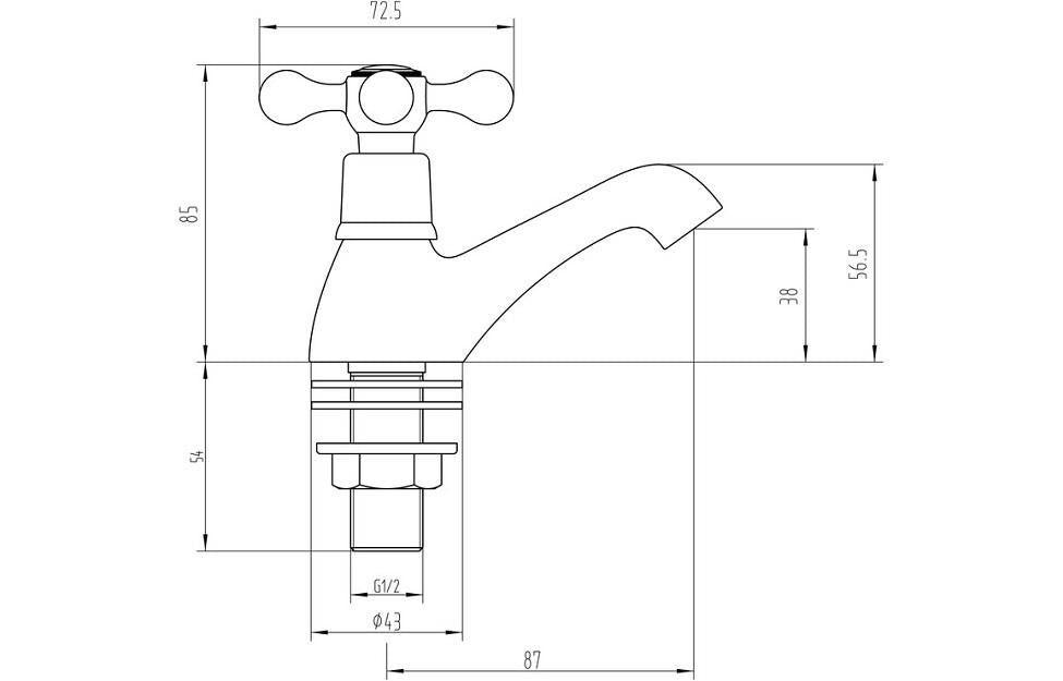 Aquarius Timeless Crosshead Basin Pillar Taps in Chrome
