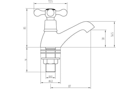 Aquarius Timeless Crosshead Basin Pillar Taps in Chrome