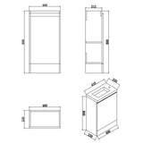 Aquarius Bathrooms Vanity Unit Aquarius Halite Waterproof White Vanity Unit and 1TH Basin