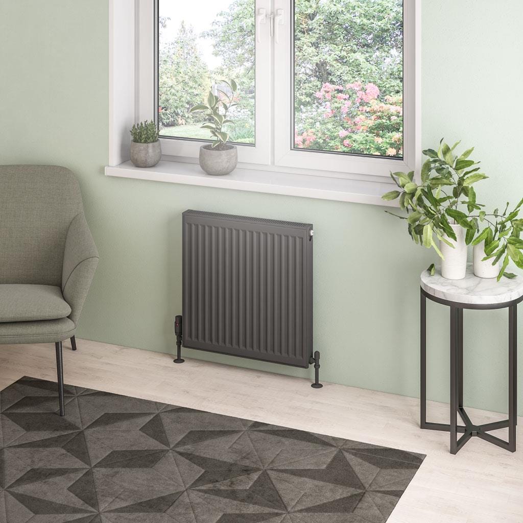 Aquarius Bathrooms Bathroom Heating 600 x 600 Aquarius Type 21 Compact Panel Radiator In Matt Anthracite