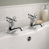 Aquarius Bathrooms Pillar Taps Aquarius Timeless Crosshead Bath Pillar Taps in Chrome