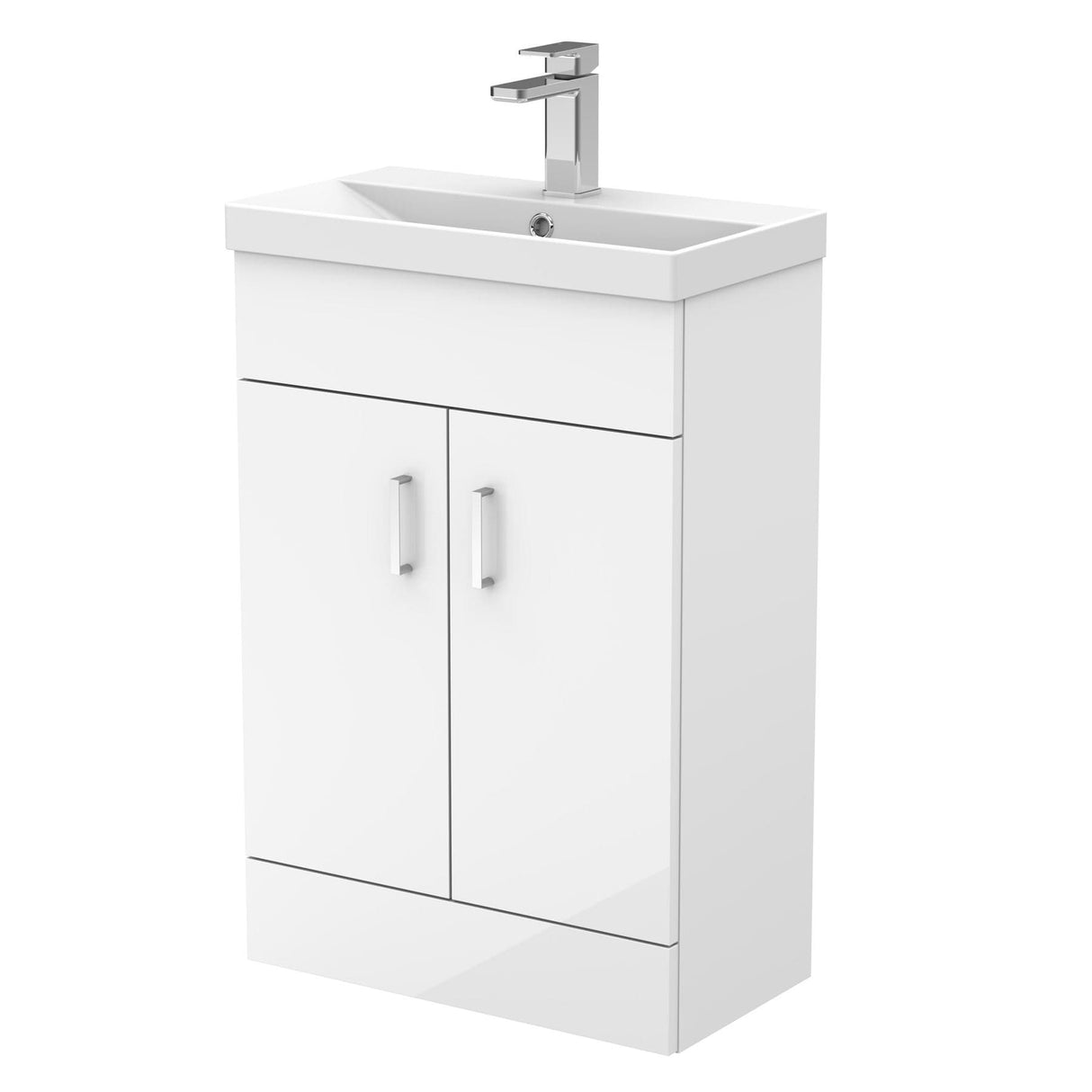 Aquarius Cloakroom Vanity Unit Aquarius Hoban 550mm Compact Floor Standing 2 Door Cloakroom Vanity Unit with 1 Tap Hole Basin