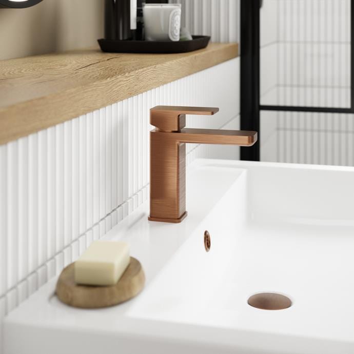 Aquarius Bathrooms Tall Basin Tap Brushed Bronze Aquarius Tetra Mono Basin Mixer Tap with Clicker Waste