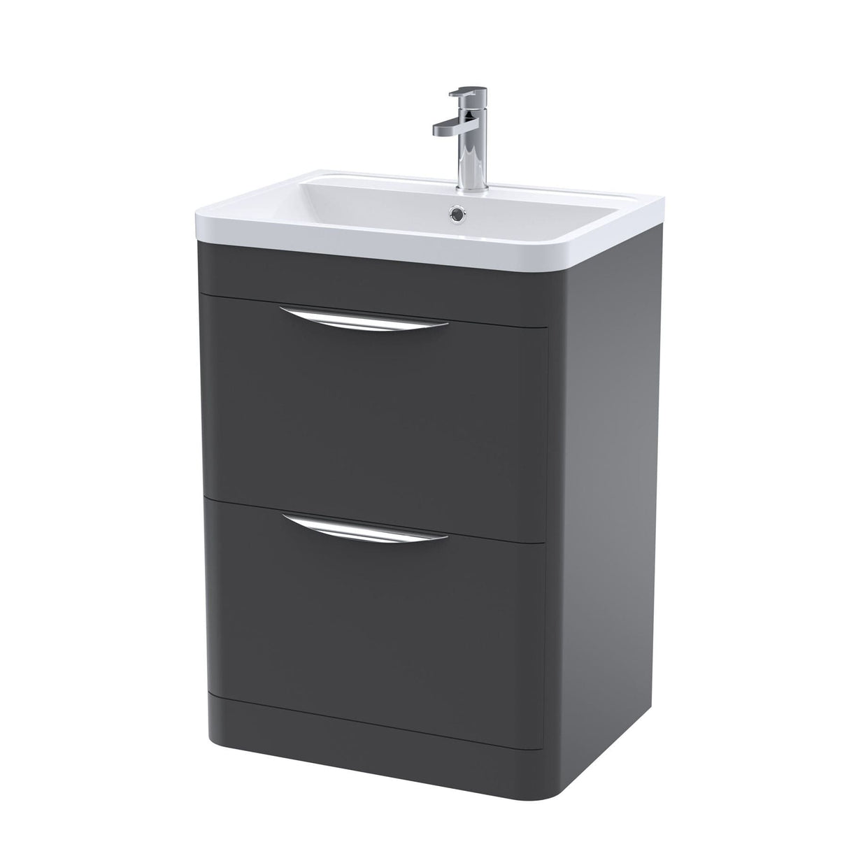 Aquarius Floor Standing Vanity Unit Aquarius Perth 600mm 2 Drawer Floor Standing Vanity Unit with 1 Tap Hole Basin
