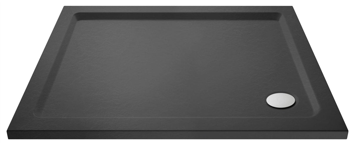 Aquarius Bathrooms Rectangle Shower Tray Aquarius Urbano Rectangular 45mm Stone Resin Shower Tray in Slate Grey