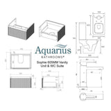 Aquarius Vanity Unit Aquarius Sophie 605mm Wall Hung Vanity Unit, Close Coupled Toilet, Tap and Fittings Bundle