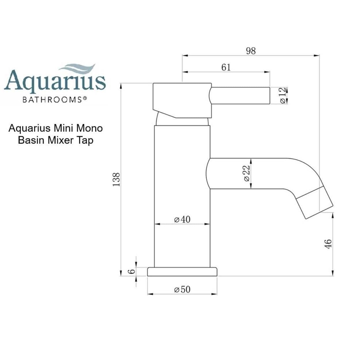 Aquarius Bathrooms Cloakroom Tap Aquarius Zanelli Mini Mono Basin Mixer Tap with Waste in Brushed Bronze