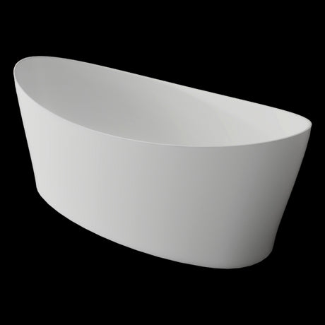 Aquarius Orta Freestanding Stone Bath in Gloss White 1600mm