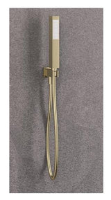 Aquarius Bathrooms Shower Kit Aquarius Modern Square Wall Mounted Shower Kit with Outlet and Hose Brushed Brass AQ6010264445