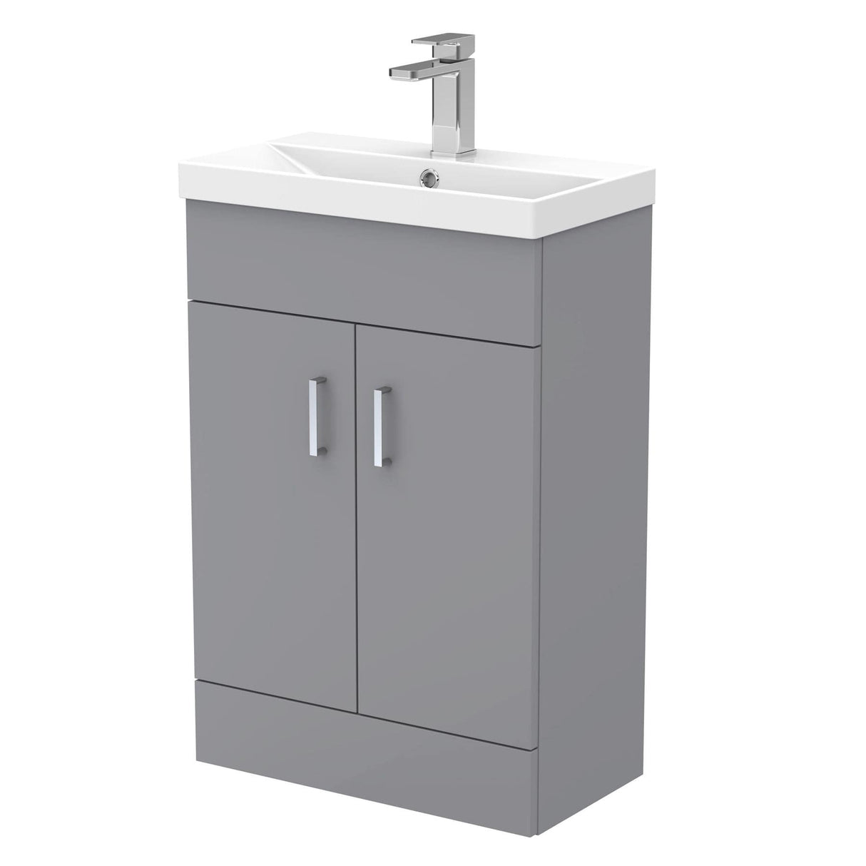 Aquarius Cloakroom Vanity Unit Aquarius Hoban 550mm Compact Floor Standing 2 Door Cloakroom Vanity Unit with 1 Tap Hole Basin
