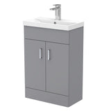 Aquarius Cloakroom Vanity Unit Aquarius Hoban 550mm Compact Floor Standing 2 Door Cloakroom Vanity Unit with 1 Tap Hole Basin