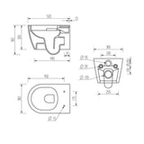 Aquarius Bathrooms Wall Hung Toilet Aquarius Emma Rimless Wall Hung Toilet with Soft Close Seat