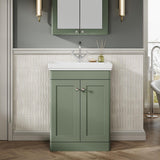 Aquarius Bathrooms Floor Standing Vanity Unit Green / 1 Aquarius Leighton 600mm Floor Standing Two Door Vanity Unit with Basin