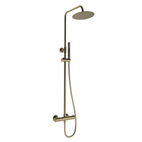Aquarius Zanelli Round Exposed Valve Adjustable Shower Set in Brushed Bronze