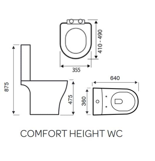 Aquarius K-Series Rimless Comfort Height Close Coupled Toilet with Soft Close Seat