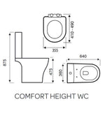 Aquarius K-Series Rimless Comfort Height Close Coupled Toilet with Soft Close Seat