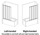 Aquarius Bathrooms Four Panel Folding Bath Screen Aquarius LevAqua Framed Four Panel Folding Bath Screen Chrome AQLA0102