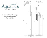 Aquarius Bathrooms Freestanding Bath Filler Aquarius Zanelli Floorstanding Bath Shower Mixer Tap with Shower Kit