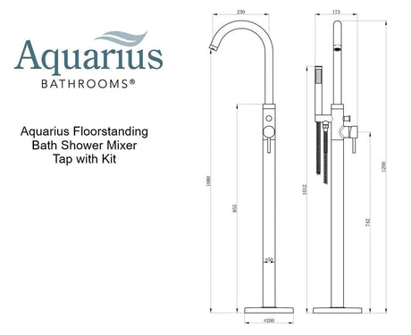 Aquarius Bathrooms Freestanding Bath Filler Aquarius Zanelli Floorstanding Bath Shower Mixer Tap with Shower Kit