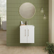 Aquarius Floor Standing Vanity Unit Gloss White Aquarius Brisbane 500mm Wall Hung 2 Door Vanity Unit with 1 Tap Hole Mid Edge Basin