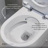 Aquarius Bathrooms Back to Wall Toilet Aquarius Emma Rimless ProFlush Short Projection Back to Wall Toilet with Soft Close Seat