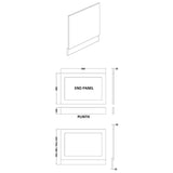 Aquarius Bathrooms Bath Panel Aquarius Halite Waterproof Traditional Shaker End Bath Panel in White Gloss