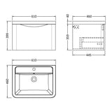 Aquarius Bathrooms Wall Mounted Vanity Unit Aquarius Seren 600mm Wall Mounted One Drawer Vanity Unit with Basin