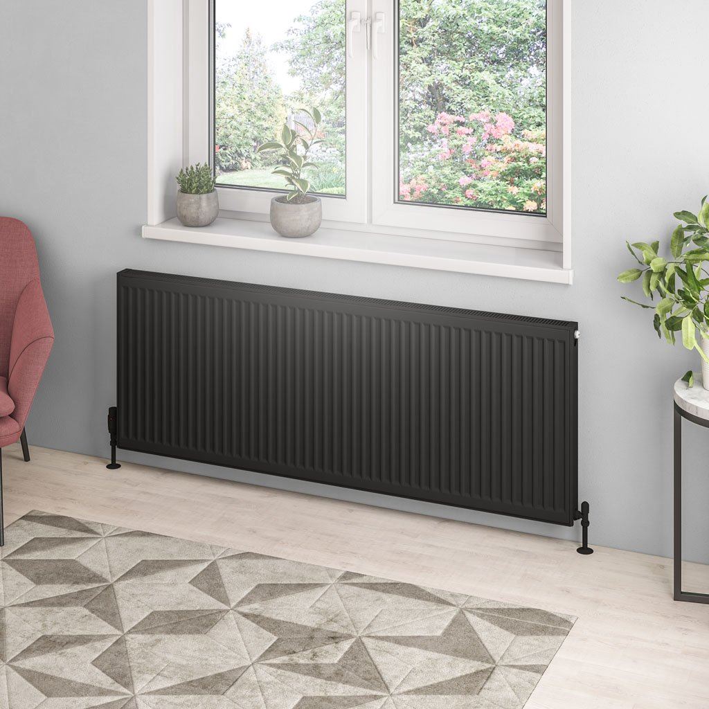Aquarius Type 21 Compact Panel Radiator In Matt Black