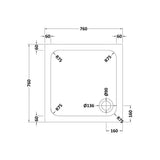 Aquarius Bathrooms Square Shower Tray Aquarius Urbano Square 45mm Stone Resin Shower Tray in White