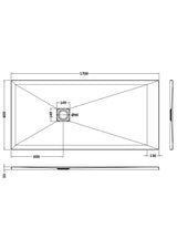 Aquarius Bathrooms Rectangle Shower Tray 1700x800mm Aquarius Urbano Slimline 33mm Slate Effect Rectangular Stone Resin Shower Tray in White Slate