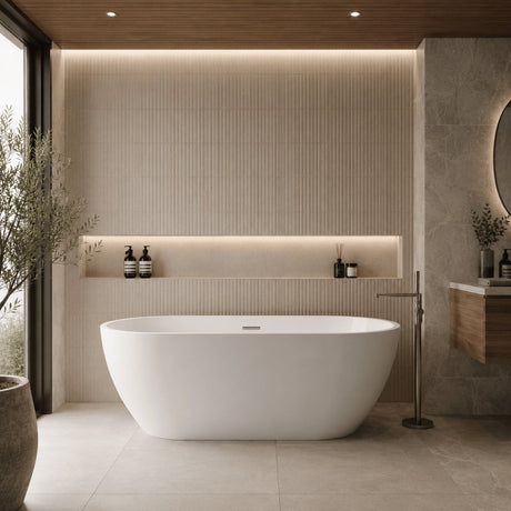 Aquarius Bathrooms Modern Freestanding Bath Aquarius Drift Double Ended Freestanding Bath