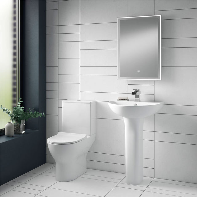Aquarius Bathrooms Pedestal Basin Aquarius Metric/Vista/Origin 560mm 1 Tap Hole Basin with Full Pedestal