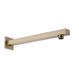 Aquarius Bathrooms Fixed Shower Arm Brushed Brass Aquarius RainLux Square Wall Shower Arm