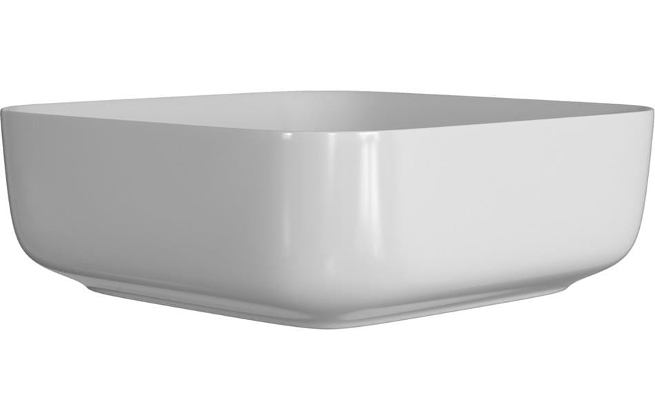 Aquarius Bathrooms Countertop Basin Aquarius V-Series 3 Square 0TH Vessel Wash Bowl 400mm Matt White AQVS0060
