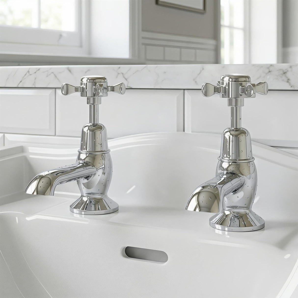 Aquarius Bathrooms Pillar Basin Tap Aquarius Medway Basin Pillar Taps (Pair) in Chrome