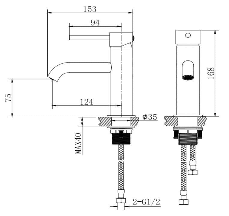 Aquarius Bathrooms Mono Basin Tap Aquarius RF-Series Cold Start Mono Basin Mixer Tap with Waste